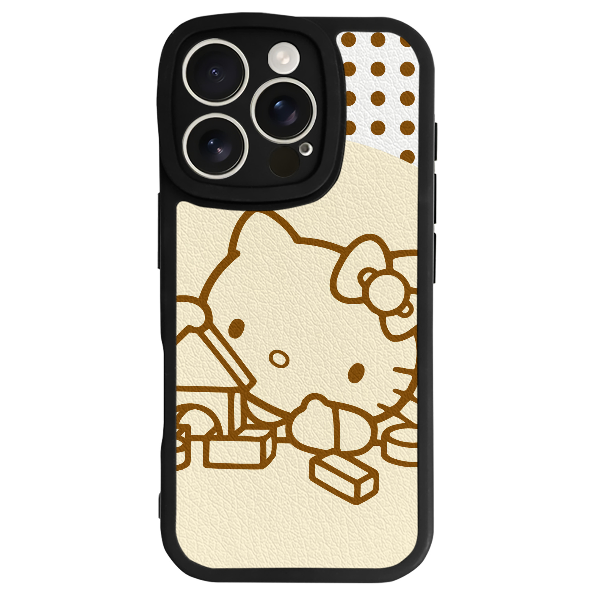 （画像用） Hello Kitty ハローキティ 【iPhone 16シリーズ対応】シリコンスマホケース（レザー調） 材質：シリコン